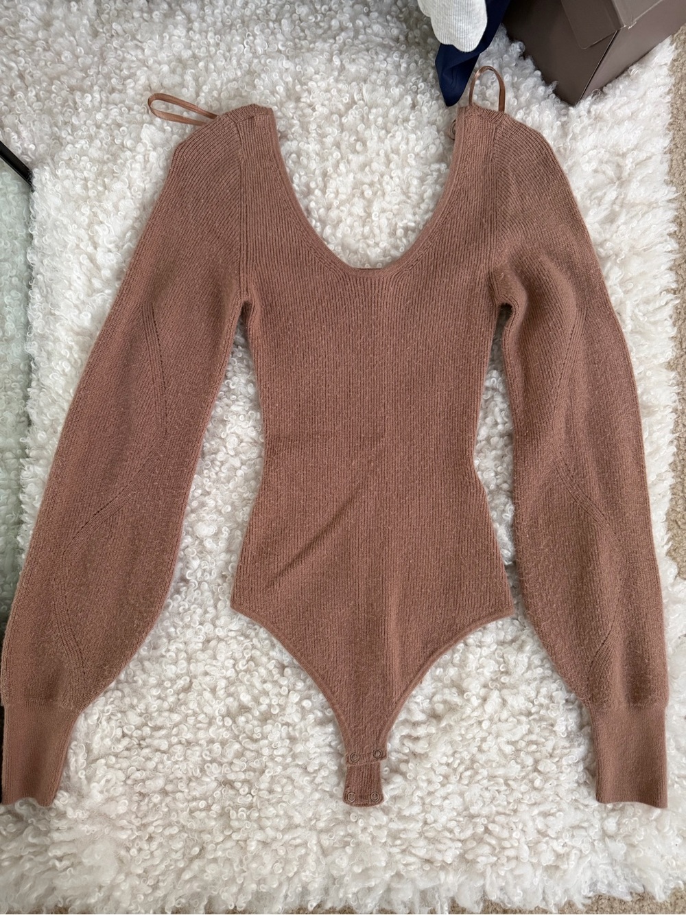 Abercrombie & Fitch Brown Knit Long-Sleeve Bodysuit Sweater